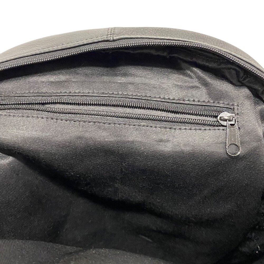 Black Leather Backpack With Multiple Compartments… - image 8